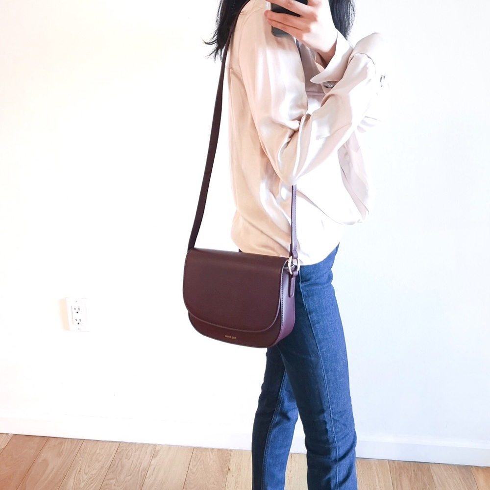 Burgundy shoulder bag - Picture 3 of 8